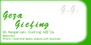 geza giefing business card